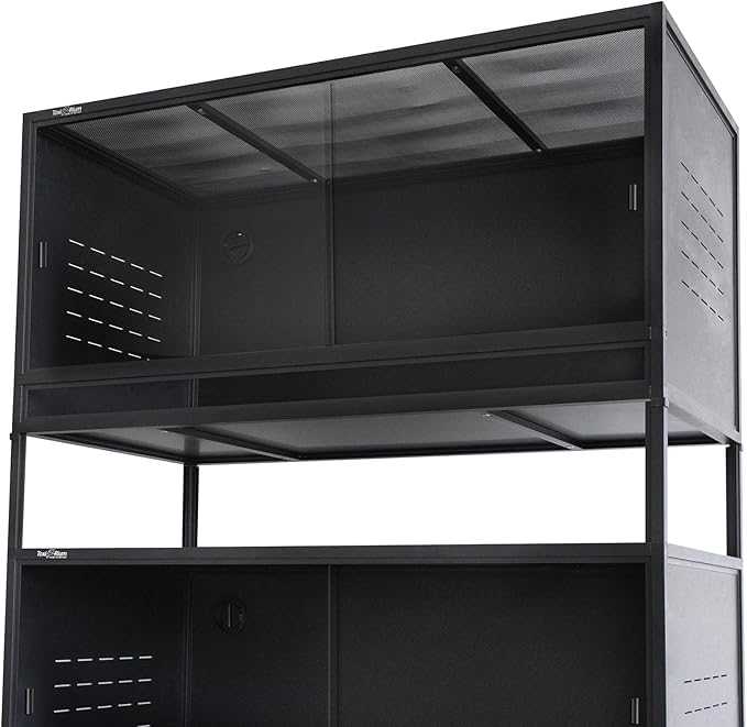 PVC Reptile Enclosure 48"x24"x24" Space Efficient Reptile Terrarium 120 Gallon Large Tank for Bearded Dragon Lizard Snake, Wide Breeding Vivarium Area with Sliding Glass Doors Combination Lock