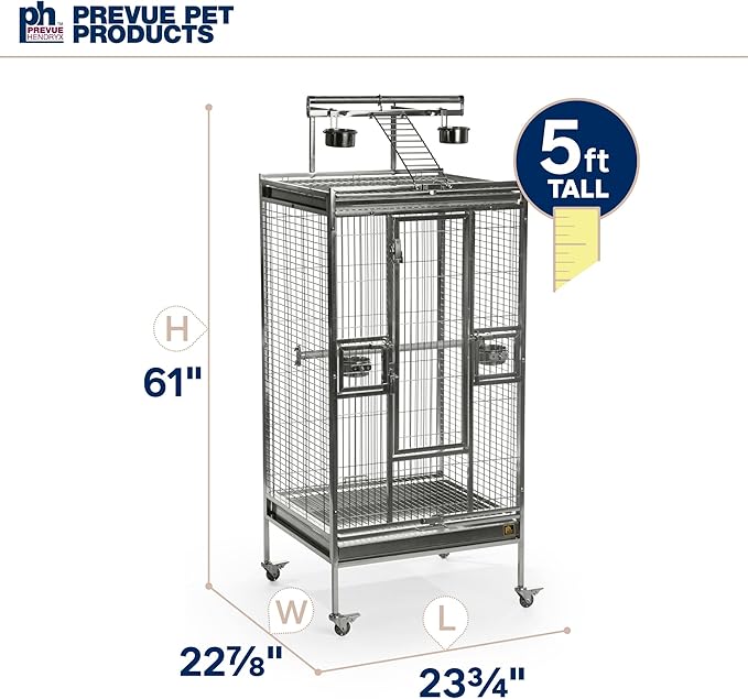 Prevue Pet Products Stainless Steel Play top Bird Cage, Stainless Steel, Medium