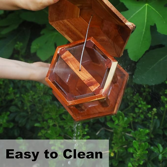 Bird Feeders for Outdoors Hanging Rain-Proof Roof Platform Wild Bird Feeder for Outdoors Garden Decoration (Large)
