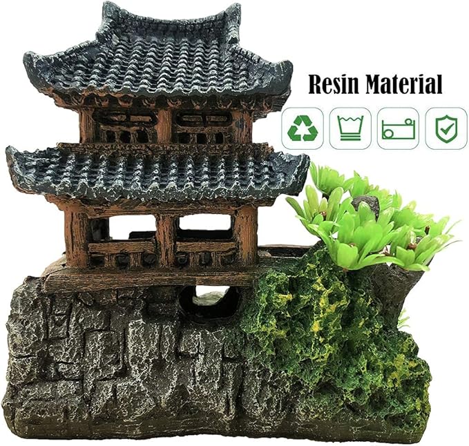 SLOCME Aquarium Classical Resin Castle Decorations - Fish Tank Realistic Details, Traditional Castle Aquarium Accessories