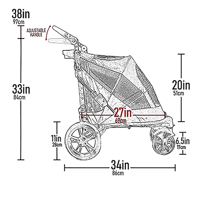 Pet Gear NO-Zip Pet Stroller with Dual Entry, Push Button Zipperless Entry for Single or Multiple Dogs/Cats, Pet Can Easily Walk in/Out, No Need to Lift Pet, Gel-Filled Tires, Navy