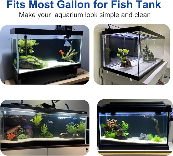 ELEBOX Aquarium Background Blue Black Fish Tank Background Picture 2 Sides Fish Backdrop for Aquarium Wallpaper 16"x 40"