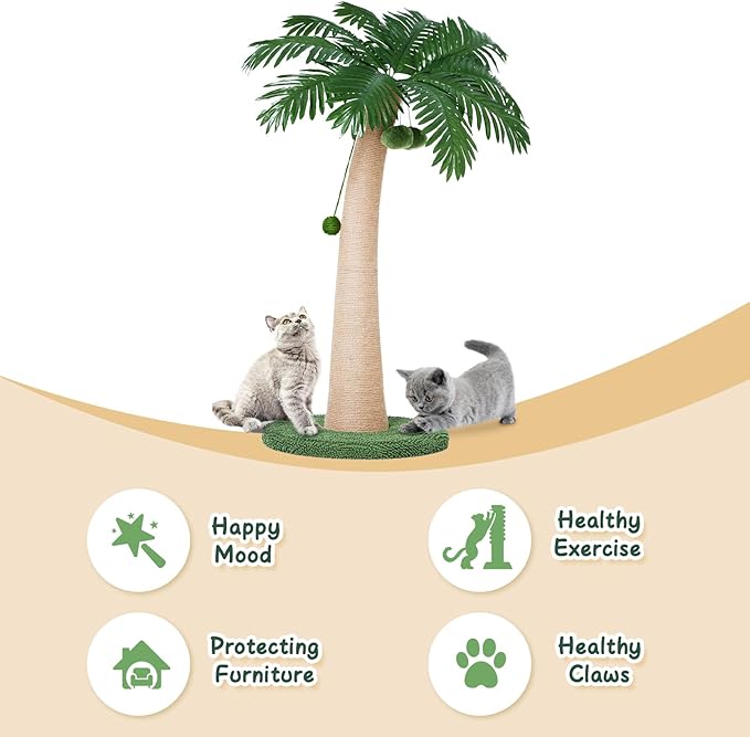 43 inch Cat Scratching Post, with Hanging Ball for Indoor Cats Large Cat Scratching Post sisal Cat Scratcher, New Round
