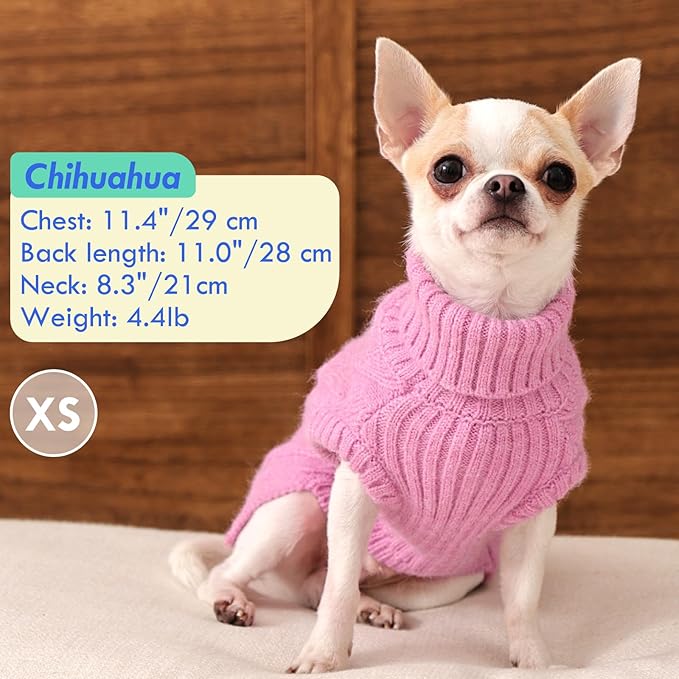 MIGOHI Small Dog Sweater, Lightweight Dog Sweaters for Small Dogs | Soft Pure Color Dogs Sweater Vest, Easy to Put On/Off, High Belly Opening Winter Cloth, Daily Wear, S, Pink