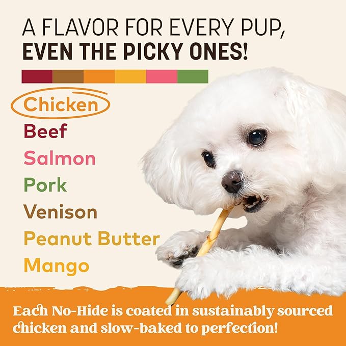 Earth Animal No-Hide Stix Chicken Recipe Natural Rawhide Alternative Dog & Cat Chews - 40 Count Extra Value Pack