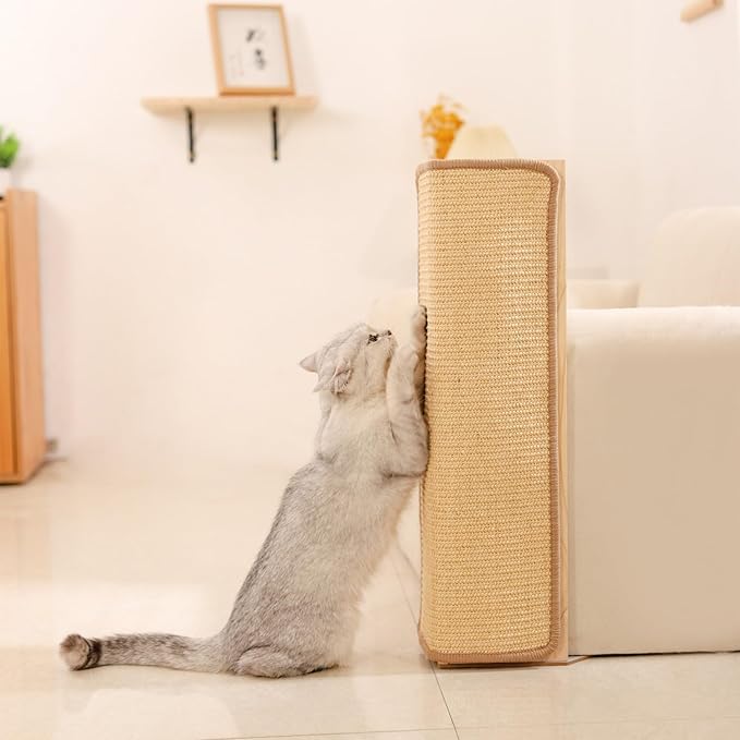 SHENGOCASE 2-Pack 24.5" Tall Sofa Couch Corner Cat Sisal Scratcher, Scratching Post,Scratch Post, Couch Protector, Replaceable Scratch Pad Mat