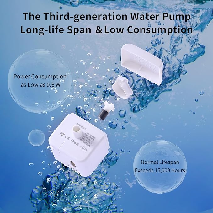 Cat Water Fountain Stainless Steel,3 L/ 101 oz Pet Water Fountain with 5-Stage Circulating Filtration System,Cat Fountain with Quiet Pump for Cats, Dogs (4 Filters + 4 Sponges)