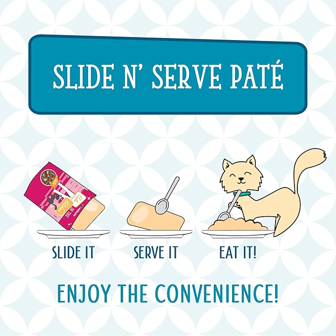 Weruva Cats in The Kitchen Slide N' Serve Grain-Free Natural Wet Pate Cat Food Pouches, Meowiss Bueller, 3oz Pouch (Pack of 12)
