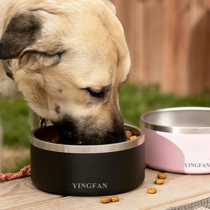 YINGFAN Dog Bowls Durable Non-Slip Stainless Steel Dog Bowls Heavy Duty Basic Bowl for Dogs (32 oz)