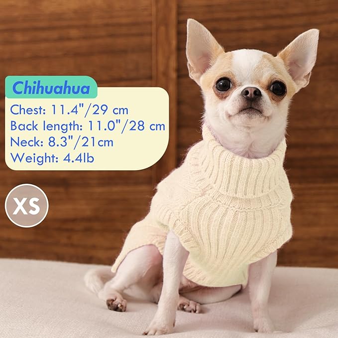 MIGOHI XS Dog Sweater for Small Dogs, Sleeveless Knit Dog Sweaters | Soft Thermal Knit Chihuahua Pullover, All-Season Breathable Puppy Coat, Machine Washable, XS, Beige