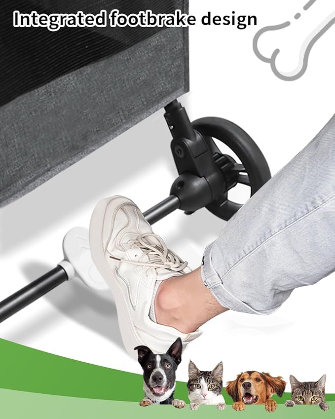 Folding Pet Stroller Dog Stroller for Small/Medium Dogs, Cat ,4 Wheels
