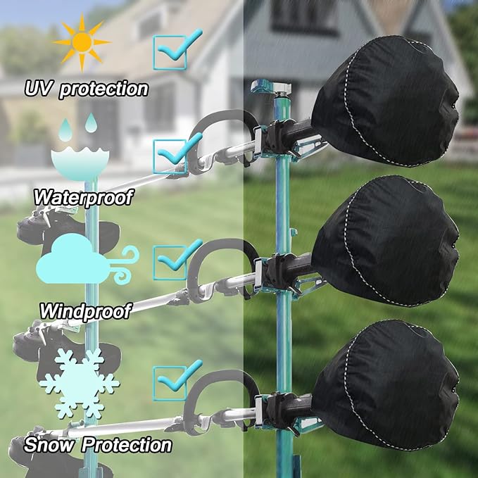 Waterproof trimmer cover and engine waterproof cover are suitable for trimming machine, lawn mower, electric saw, hedge and rod saw. 600D heavy Oxford cloth 12D x 15.6h inch(3pack) (Black-600D(3pack))