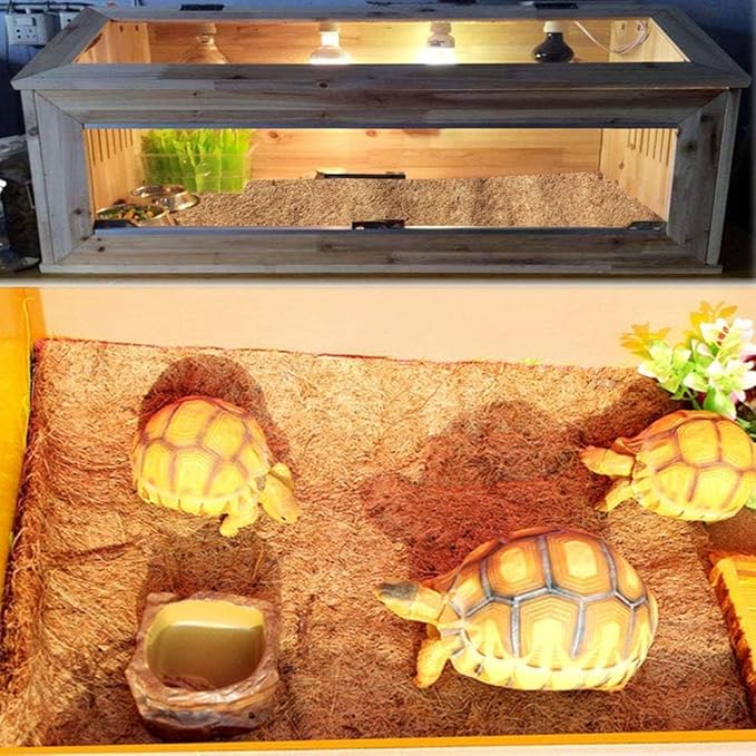 Hamiledyi Reptile Carpet Natural Coconut Fiber Tortoise Carpet Mats for Pet Terrarium Liner Reptile Supplies for Lizard Snake Chameleon Turtle Bedding Bunny Rabbit Mat (4 x Sheets)