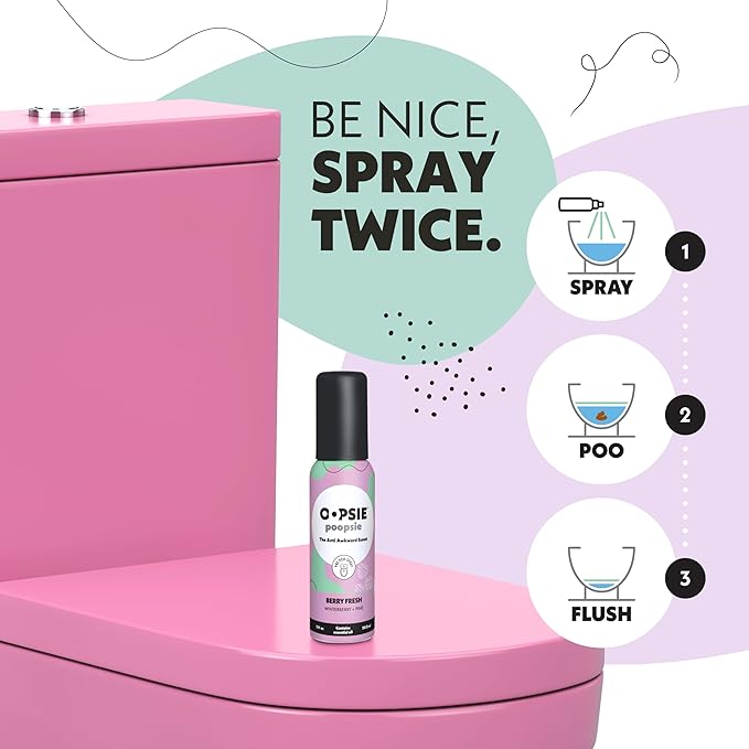 Berry Fresh Before & After You Go Toilet Spray 2oz - Portable Odor Eliminator