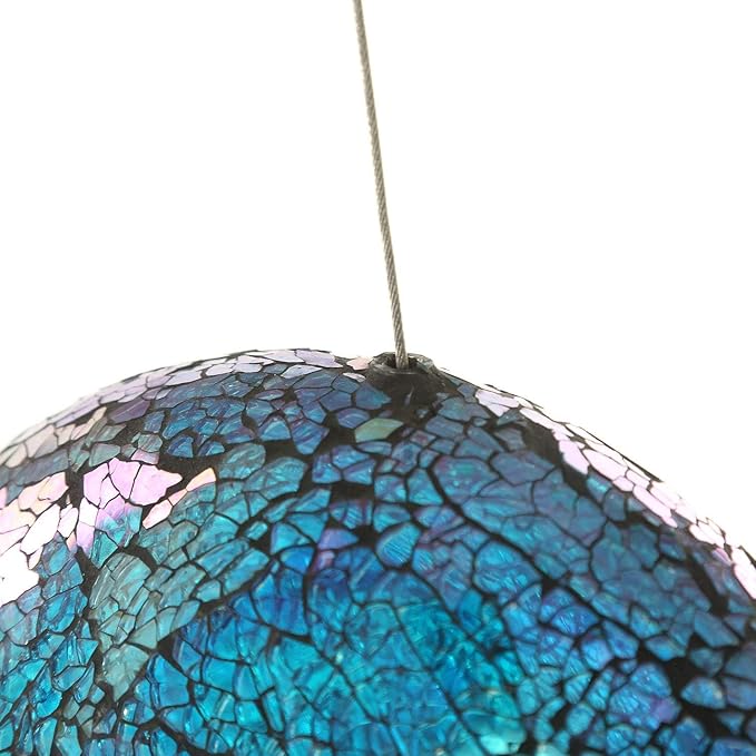 Fly Through Wild Bird Feeder Garden Hanging Bird Feeder Mosaic Circle Squirrel Proof for Outdoor Decoration,Blue