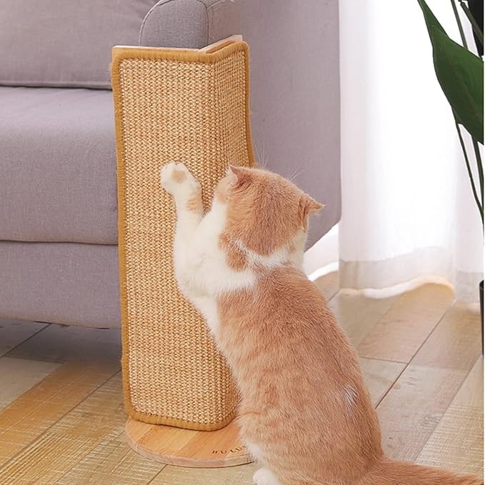 SHENGOCASE 2-Pack 24.5" Tall No Drilling Wall Sofa Couch Corner Cat Sisal Scratcher,Scratching Post,Replaceable Sisal Scratch Pad Mat, Couch Protector