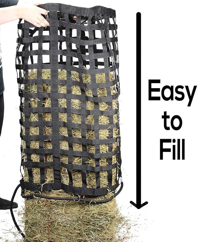 Derby Originals XL Go Around Slow Feeder Horse Hay Bag with Super Tough Bottom and 1 Year Warranty, Black, 71-7132BK