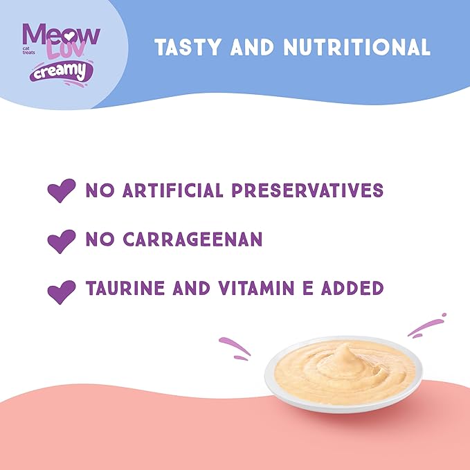 Ultra Chewy Meow Luv Salmon Recipe Lickable Cat Treats - Delicious Squeezable Cat Treats - Carrageenan Free - No Artificial Preservatives - Irresistible Snack - 0.5 Ounce Tubes (Pack of 10)