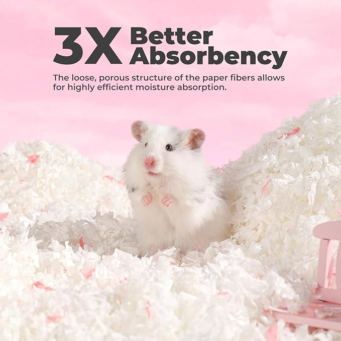 mini&moe Guinea Pigs Bedding Hamster Bedding: Moisture Absorbent and Dust-Free Natural Paper Small Pet Bedding - for Guinea Pigs, Hamsters, and Rabbits, 17 Liters