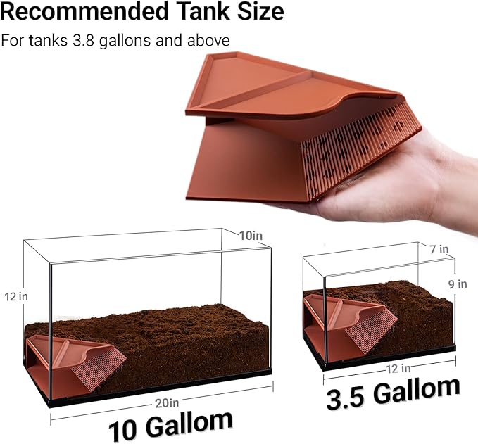 Hermit Crab Cave Hideout with Climbing Tunnel, Hermit Crab Tank Accessories & Climbing Toys, Habitat Decor for Pet Crab (for Crabs up to 2.4in Tall)