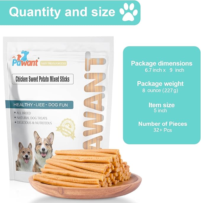 Soft Dog Treats Chicken Sweet Potato Mixed Sticks Puppy Easy to Digest Training Snacks 0.5lb/227g