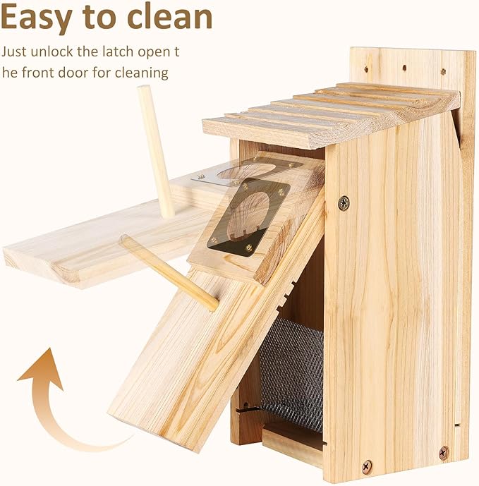 Bird Houses for Outside with Copper Guard,Thicken Wooden Bluebird House Clearance Garden Country Cottages, Nesting Box for Finch Swallow Wren Chickadee Wild Bird Supplies