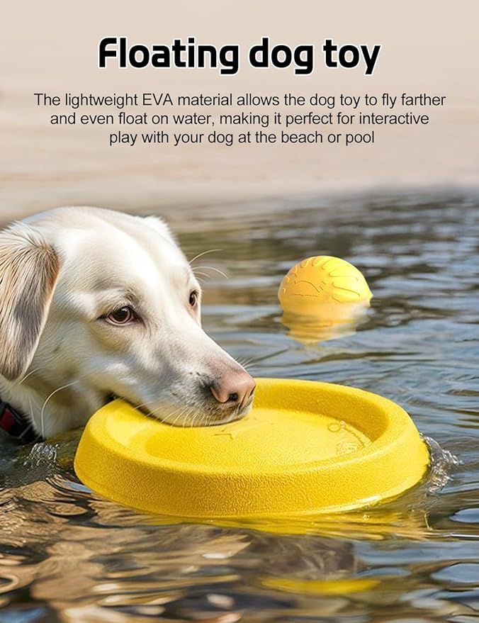Dog Flying Disc Toy, Soft Indestructible Dogs Flying Disc Pack ,for Aggressive chewers Medium Large Dog,Dog Beach Essentials Water Pool Float Toys (Flying Disc Set 1 Box)