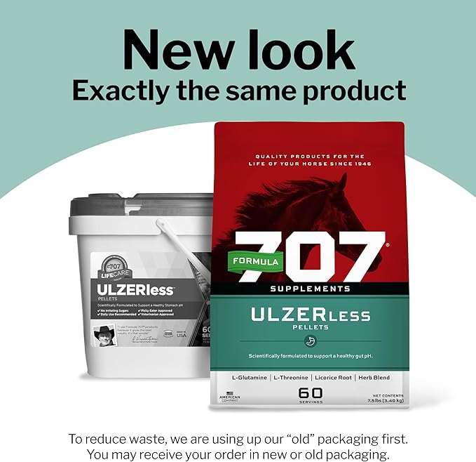 Formula 707 ULZERless Equine Supplement, 7.5lb Bag - Natural Gut Support for Horses with Ulcer Risk Factors