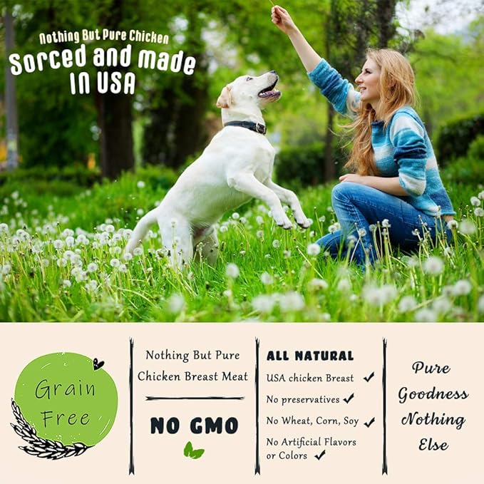American Paws Chicken Jerky Dog Treats Made in USA All Natural (8 oz)