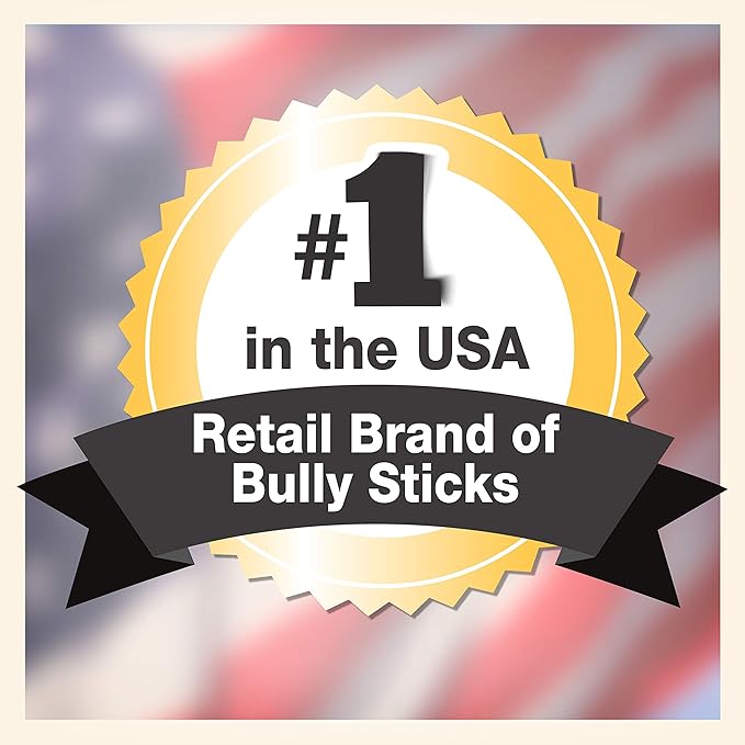 Cadet Bully Sticks for Small Dogs – All-Natural Beef Pizzle, High Protein, Low Fat, Long-Lasting, Grain & Rawhide-Free Dog Chews for Aggressive Chewers, Small (25 Count)