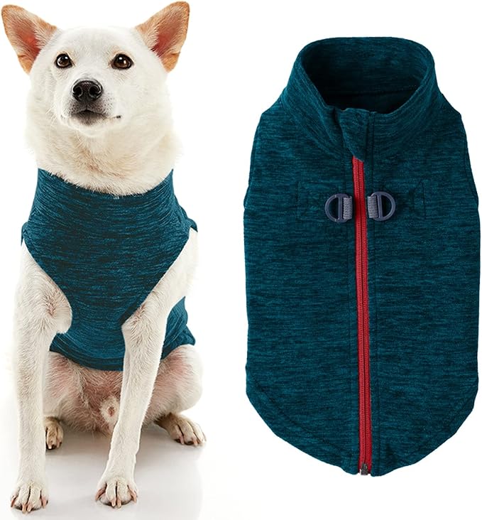 Gooby Boys X-Small Chest (~11 Inch) Zip Up Fleece, Turquoise Wash, X-Small 11 US