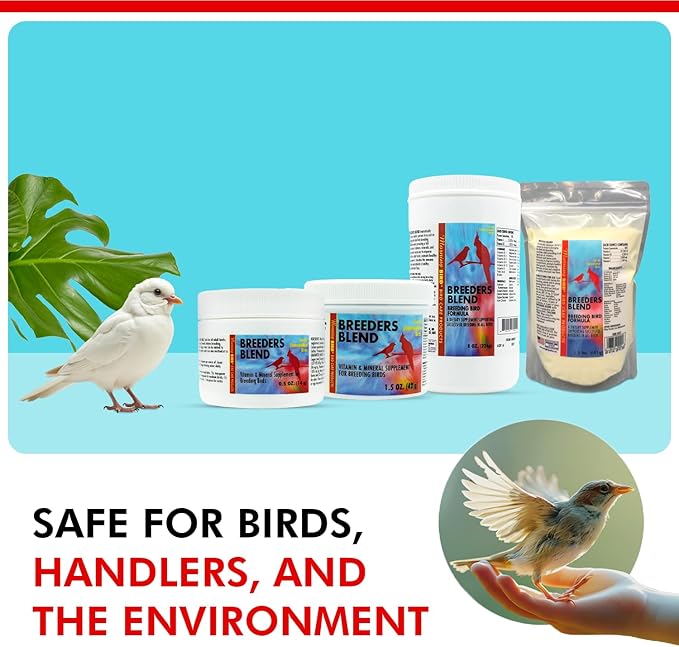 Morning Bird Breeders Blend 0.5 oz – Protein Supplement for Birds – Supports Breeding, Chick Growth, Muscle Development & Immune Support – Daily Vitamin Blend for Strong Bones & Overall Health