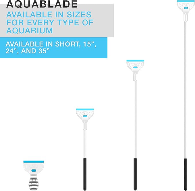 Continuum Aquatics AquaBlade P - Acrylic Safe Aquarium Scraper w/ Plastic Blade, Long, White