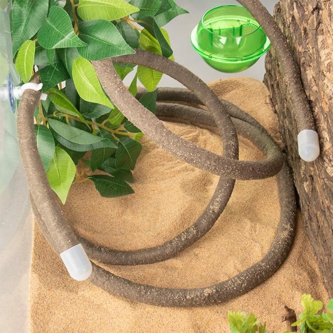 8-Foot Reptile Vines, Flexible Jungle Climber Long Vines Habitat Decor for Climbing, Chameleon, Lizards, Gecko (Thick Vines)