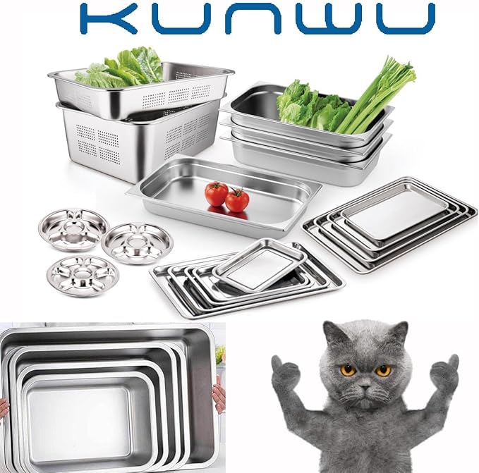 Stainless Steel Sheet Pan 14"x10"x6", Rectangle Bakeware, Cake Pan Corrosion Resistant Easy Clean Durable (S (14"x10"), 6" Deep)