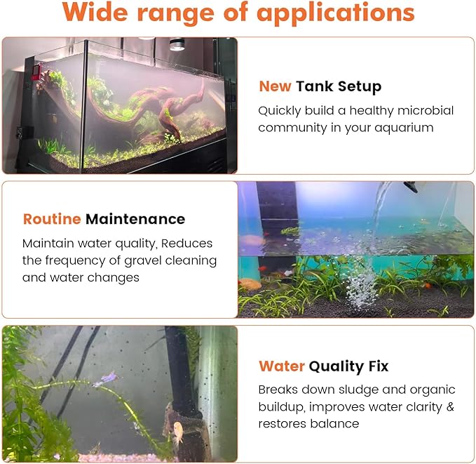 hygger Aquarium Water Bio-Clarifier, Reducing Fish Waste and Cleaning Organic Sludge, Natural Fish Tank Aquarium Leave-in Waste Management Solution for Freshwater and Saltwater Tanks, 1000 ML