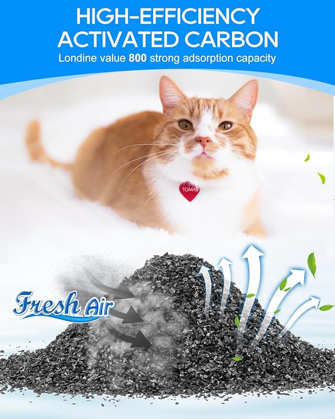 Cat Litter Box Deodorizer Filter Compatible with OKSOTY Stainless Steel & Compatible with PuraMAX Self Cleaning Litter Boxes, Odor Absorber for Strong Odor, 6PCS