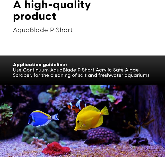 Continuum Aquatics Continuum AquaBlade P - Short Fish Tank Algae Scraper, Acrylic Safe Scraper - Aquarium Cleaning Tools