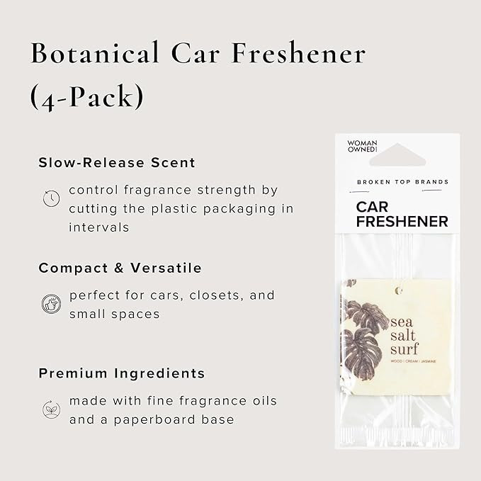 Sea Salt Surf Car Air Freshener, 4 Pack