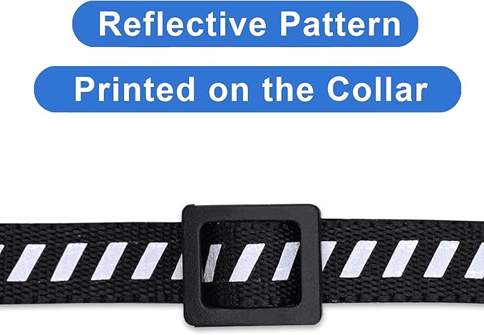 Pawtitas Personalized Cat Collar with Safety Buckle and Removable Bell Cat Collar with Name Phone Number Kitten Adjustable Collar Customized Cat Collar | Black Reflective Collar for Cats