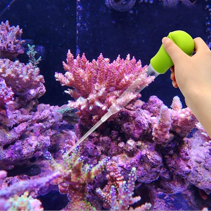 SLSON Aquarium Coral Feeder Waste Cleaner for Fish Tank Maintenance Long Pipette Suction Dropper Tool Acrylic Water Transfer Waste Remover Fish Feeder (20.4 inches)
