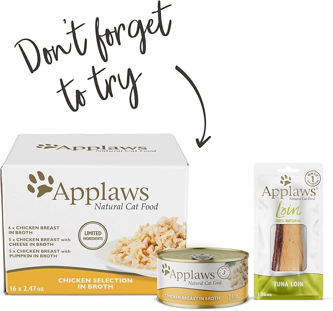 Applaws Natural Wet Cat Food, 12 Count, Limited Ingredient Canned Wet Cat Food, Fish Variety Count in Broth, 5.5oz Cans