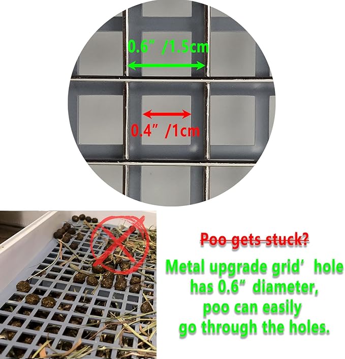 Oncpcare Extra Large Rabbit Litter Box with Grid 22x18in Bunny Litter Tray for Cage XL Potty Training Pan for Adult Rabbit Flemish Giant Rabbits
