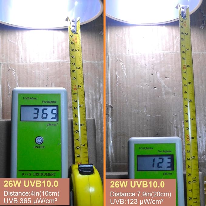UVB Light Bulb for Reptiles, 26W 10.0 UVA UVB Heat Lamp Bulbs Ideal for Rainforest Reptiles, Bearded Dragons Lizard Turtle Tortoise Iguanas Chameleons Snake (2 Pack)