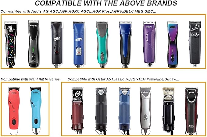 Professional Detachable Replacement Ceramic Blades set,compatible with oster Classic 76/Star-Teq/Power-Teq andi A*dis AGC,BDC,BGC,MBG Series Clippers (5 pcs)