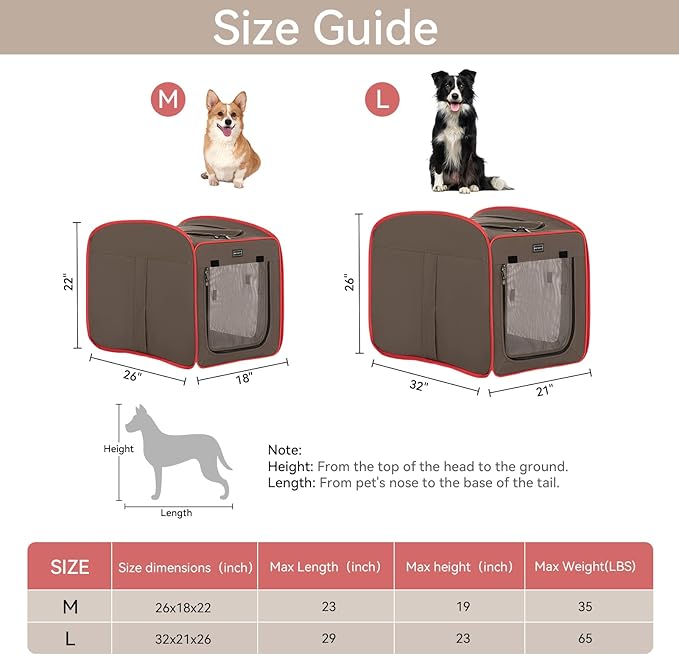 Petsfit Pop Up Dog Crates Kennel Carrier, Portable and Lightweight, Included Soft Mat and Carrying Case