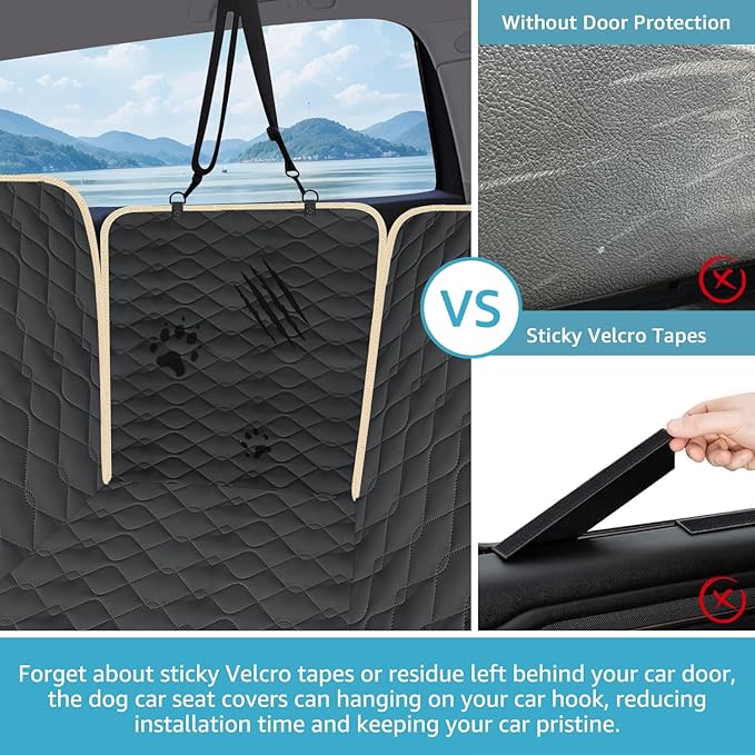 Lassie XL Truck Dog Seat Cover Back Seat, Dog Car Hammock for Large SUV and Trucks Compatible with F150 F250/Chevrolet Silverado/Ram Pickup/GMC Sierra/Toyota Tundra and Crew Cab