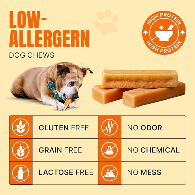 Tibetan Dog Chew 2 lb Yak Cheese Sticks Natural Handmade Treats for Extra Large Dogs, LongLasting and Easy to Digest with No Additives, Rawhide, Grains, or Gluten, Perfect for Aggressive Chewers, Bulk