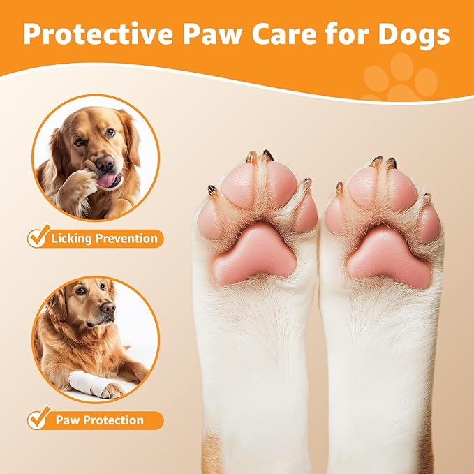 LOOBANI Dog Socks to Prevent Licking Paws - Dog Socks for Hardwood Floors Anti Slip for Traction Control - Dog Grippy Socks for Senior Dog Small Medium Large Dogs on Tile Floors, Caramel XS