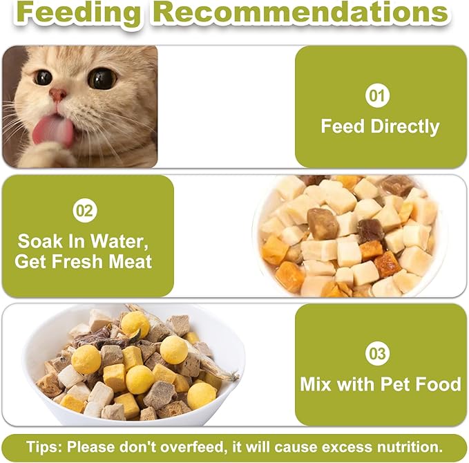 5-in-1 Freeze-Dried Cat & Dog Treats - Natural Chicken, Salmon, Egg Yolk, Duck & Liver, Grain-Free High Protein Snacks (5oz)